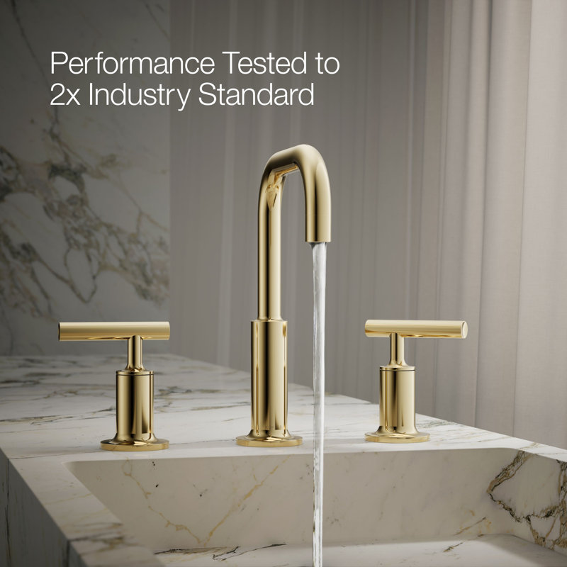 Purist Widespread Faucet, Vibrant French Gold