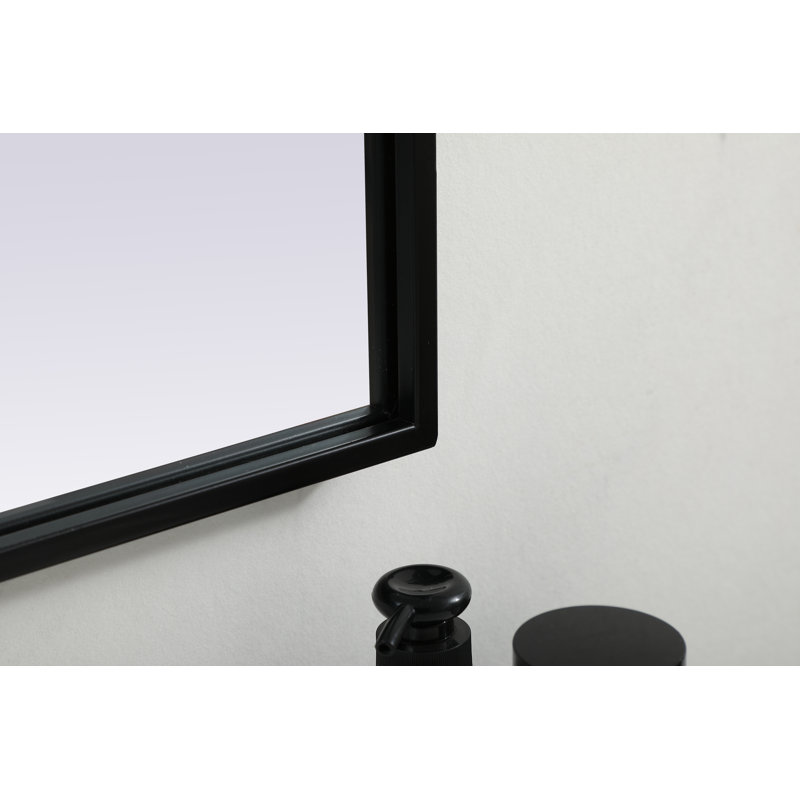 Miroir mural Sabine, 66 po x 35 po, Noir, noir, noir, noir