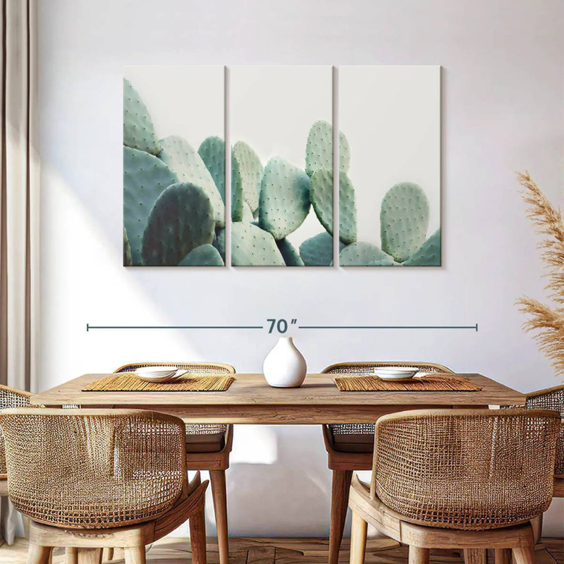 Harnek Green Pastel Cactus, 36" H x 57" W