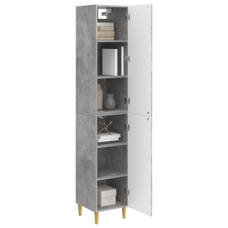 2 -Door 4 Storage Cabinet, Concrete Grey