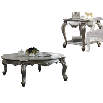Antique Platinum 1-Shelf End Table