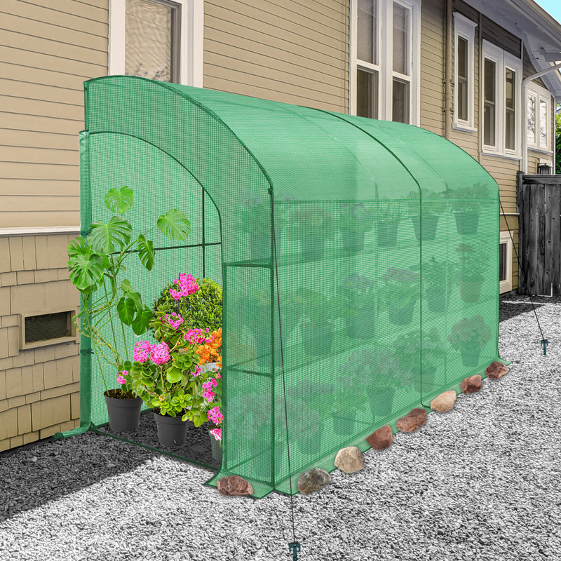 EAGLE PEAK 5' W x 10' D Lean To Greenhouse, Green