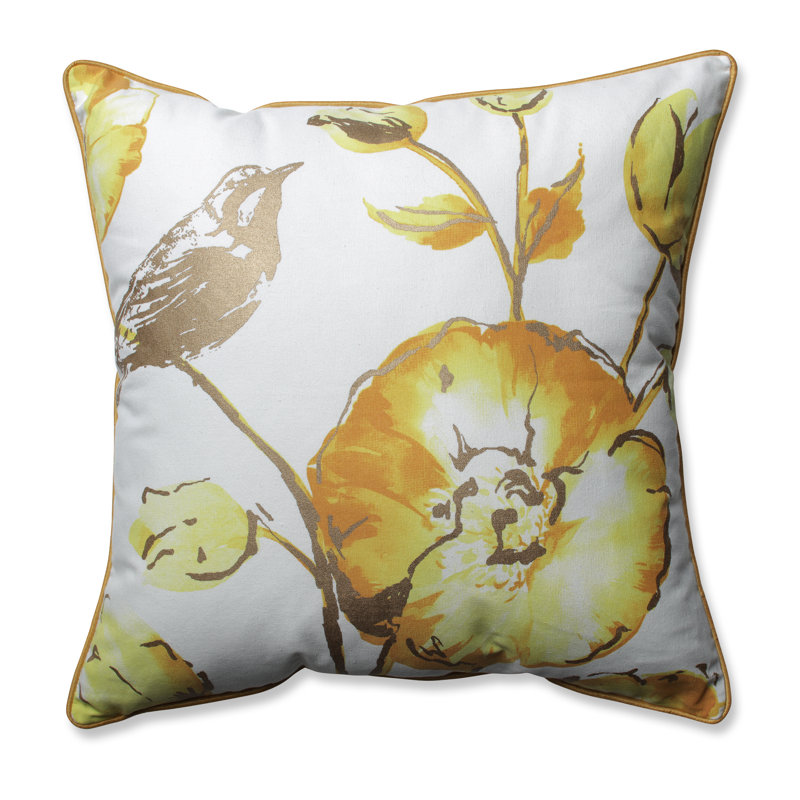 Coussin en coton Olivia, Jaune
