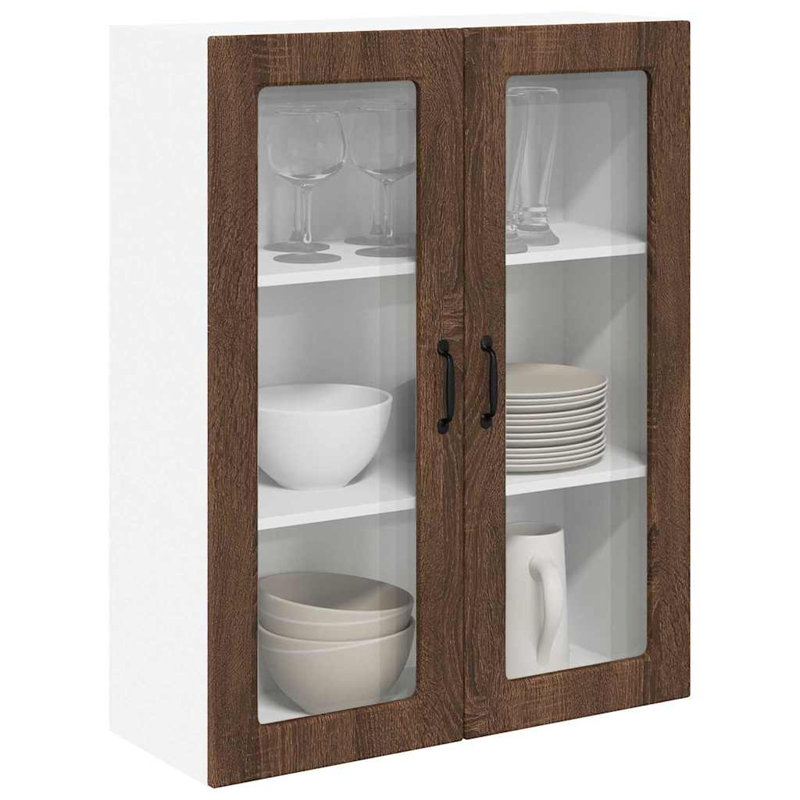 Vidaxl Kitchen Wall Cabinet Brown Oak 60 X 31 X 100 Cm Engineered Wood, Brown Oak, 100cm H x 80cm W x 31cm D