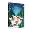 Ensemble de 3 impressions sur toile de Noël flocons de neige, forêt et cerfs au clair de lune-2026542556