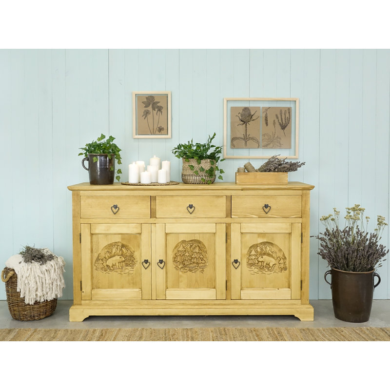 Orting Solid Wood 153 cm W Chest of 3 Drawers