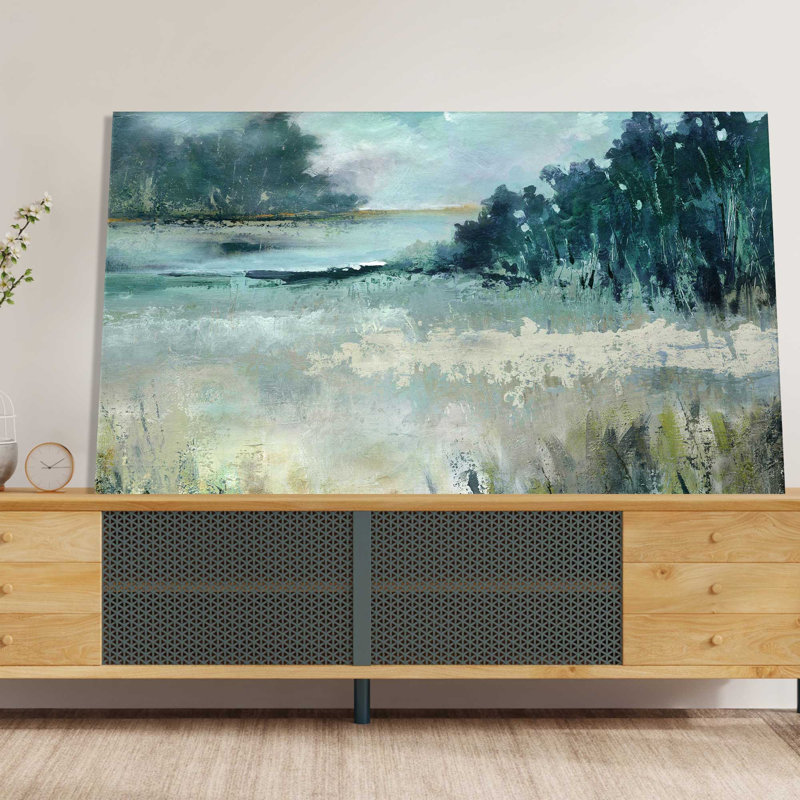 " Calm River Valley " by Carol Robinson Painting Print, 40" W x 24" H, Wrapped Canvas