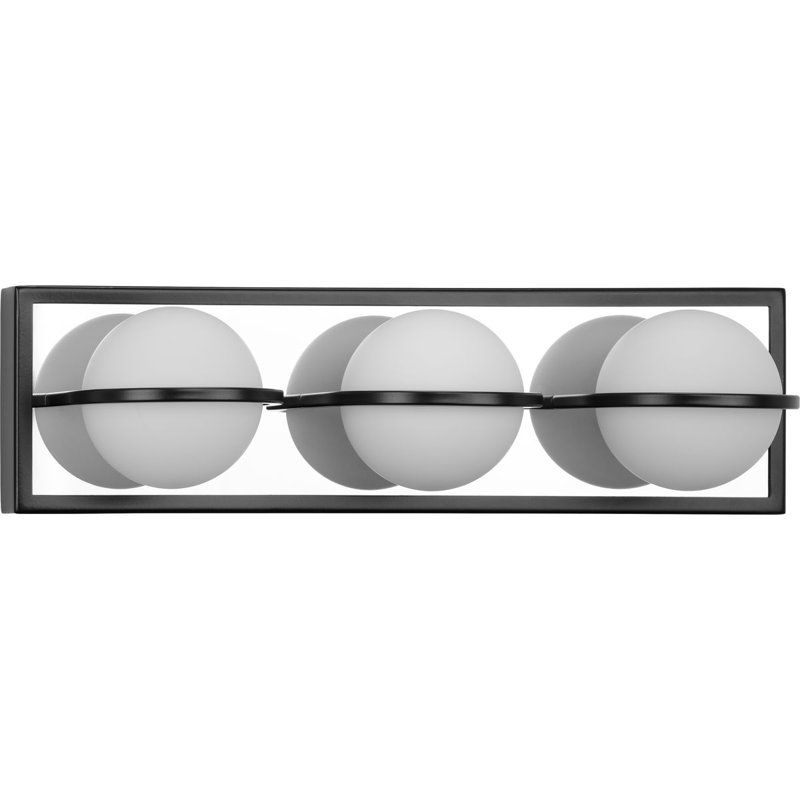 Barre de salle de bain à intensité variable Summerlin, Noir mat, H 5 po x l 18 po x P 5,5 po, Trois lumières