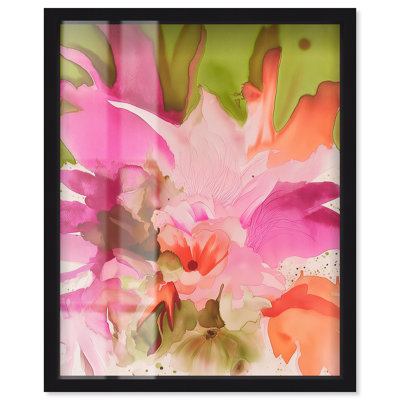 «Vibrant Fluidité Floral II», impression de boîte-cadre, décor tropical par Art Remedy