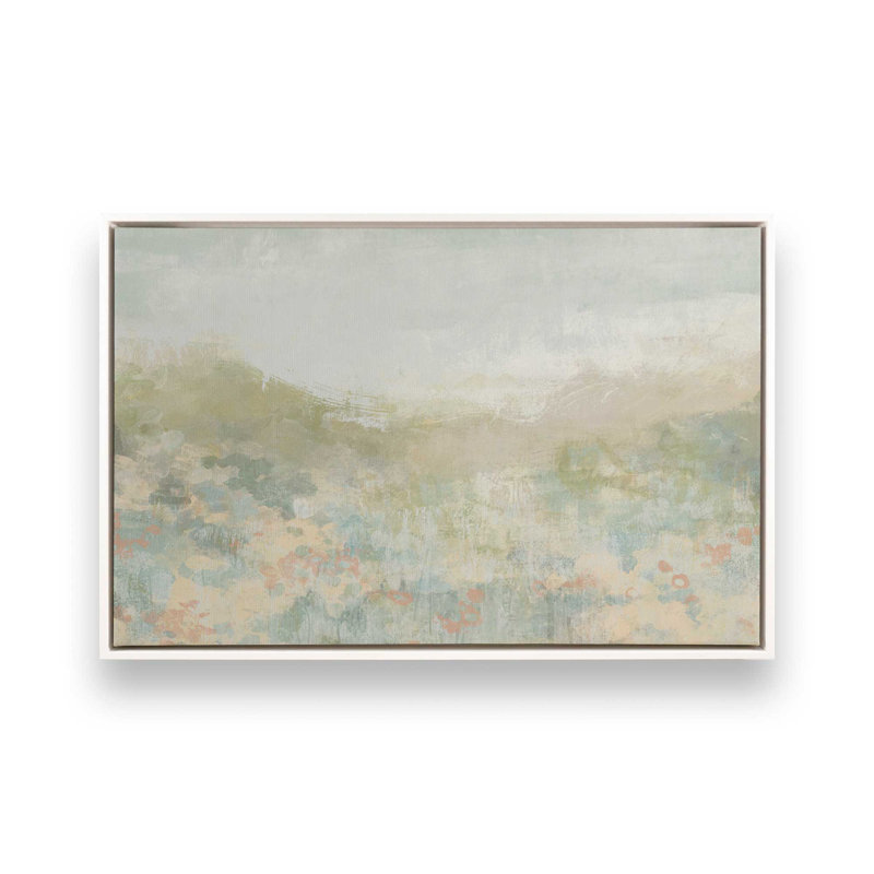 «Dreamy Meadow I» par June Erica Vess, reproduction d'art sur toile, H 12 po x l 18 po, Blanc