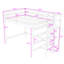 Lit mezzanine double en bois avec garde-corps, garde-robe et escalier-1863833970