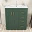Ensemble de meuble-lavabo autoportant 3 tiroirs 30 po avec lavabo en céramique et portes à fermeture douce Harsimar-1301703076