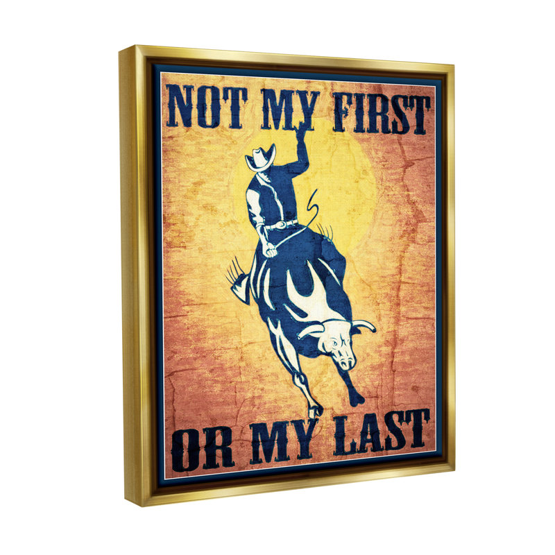 «Rodeo Cowboy Expression Floater Frame» sur, H 21 po x l 17 po, Cadre flottant métallique doré