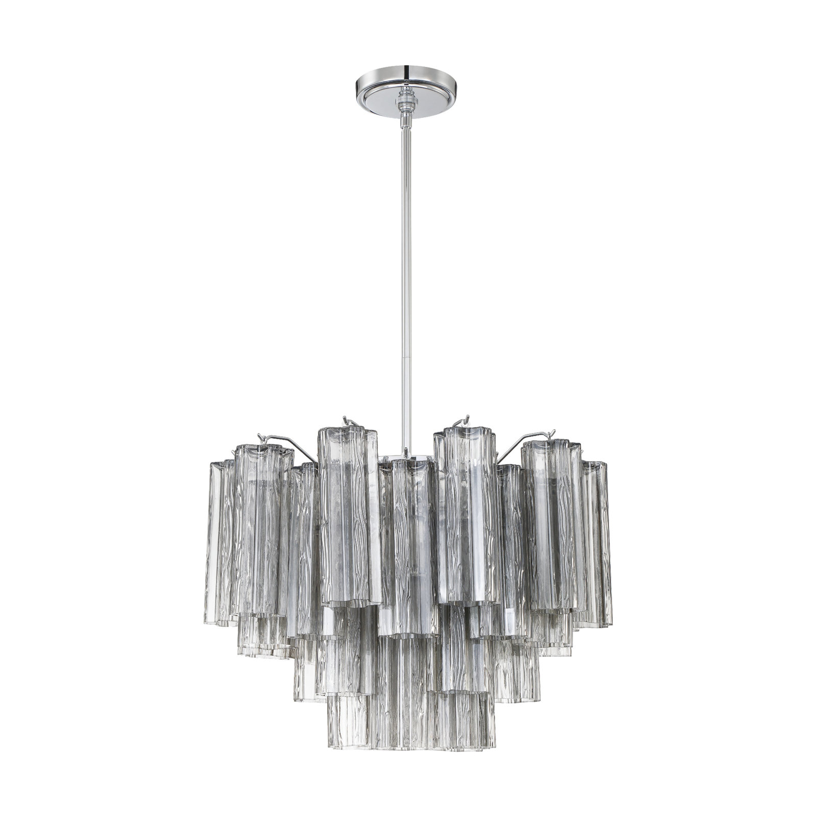 Wrightia Dimmable Tiered Chandelier, Polished Chrome, Black, 14" H x 19.75" W x 19.75" D