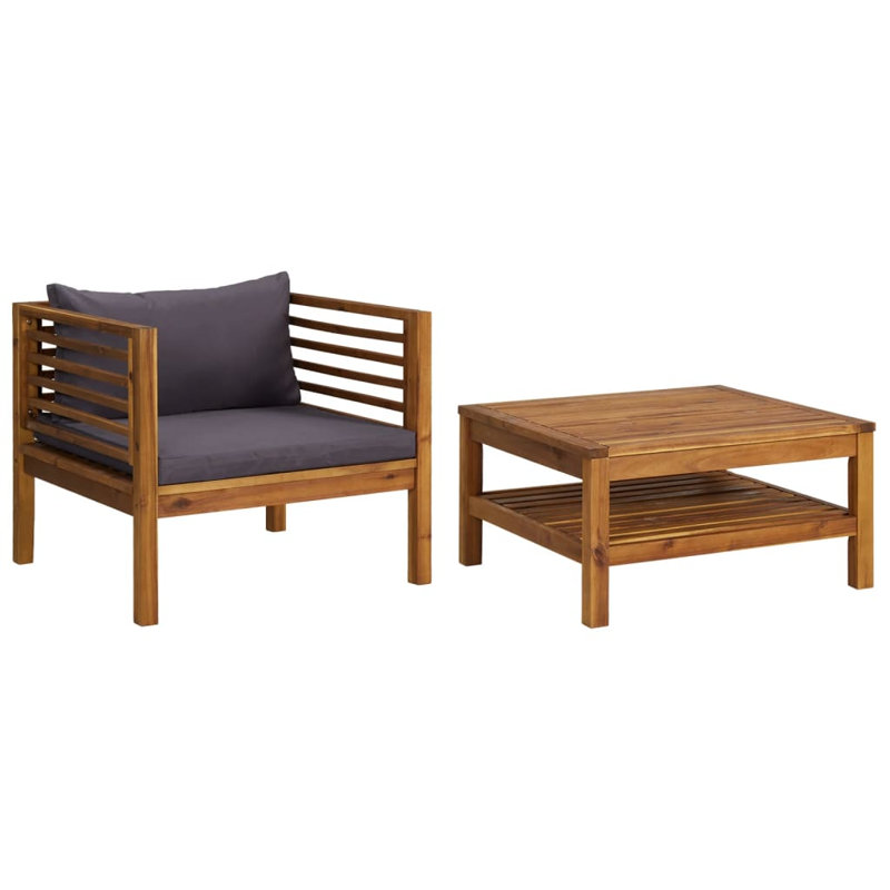 Sumika Patio Chair with Cushions, Dark Gray