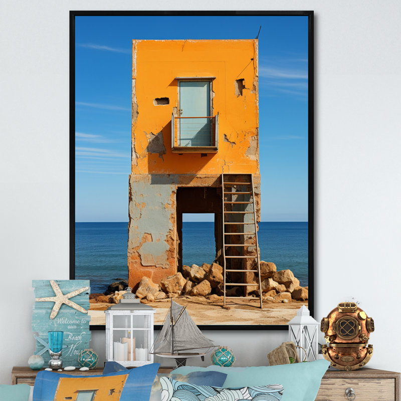 Coastal Minimalisme, photo XV sur toile, H 44 po x l 34 po x P 1,5 po, Cadre flottant noir
