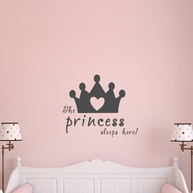 Adhésif décoratif La princesse dort ici, Gris foncé