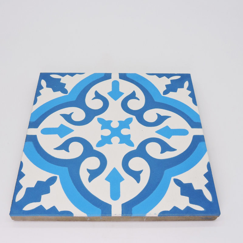 Argana 8 in. x 8 in. Honed Tile, Dark/Light Blue