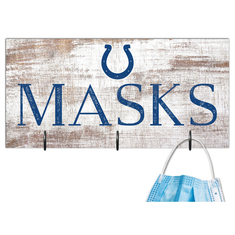 3 - Hook Wall Mounted Coat Rack, Indianapolis Colts