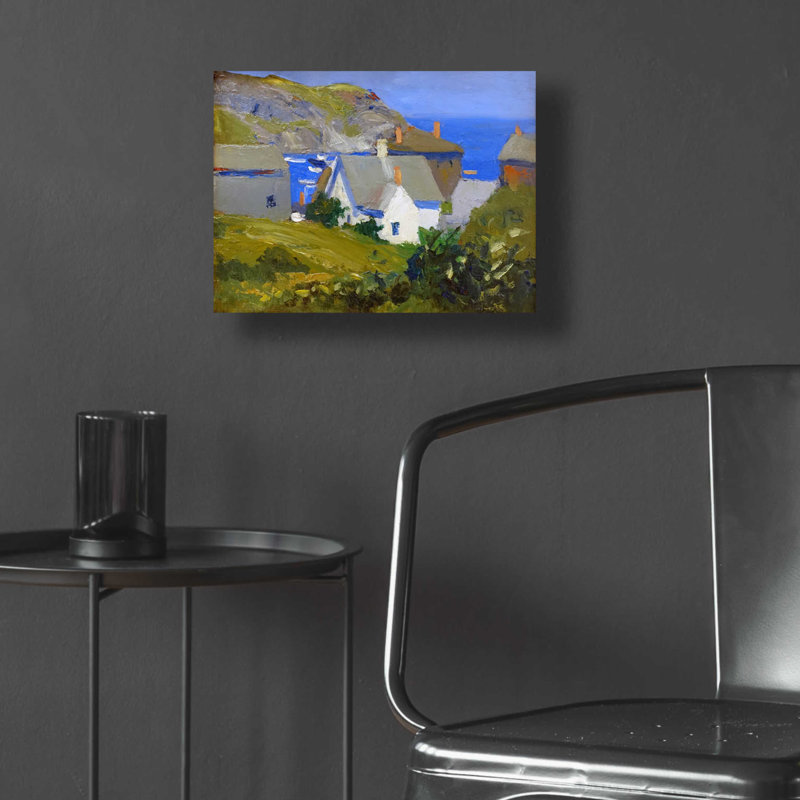 «Monhegan House, Maine, 1916-1919» par Edward Hopper, art mural en verre acrylique, H 12 po x l 16 po x P 0,13 po