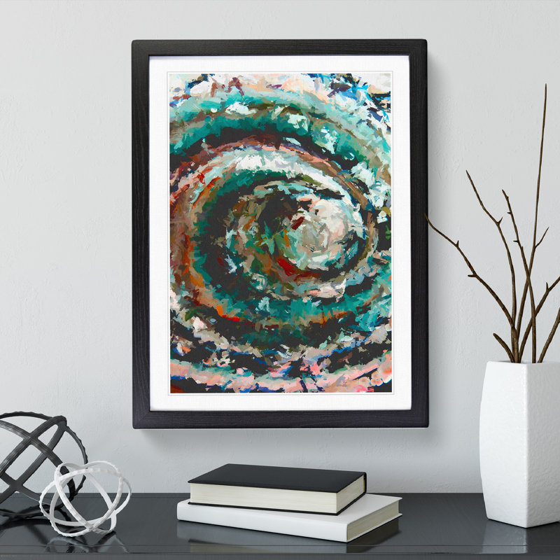 Losing The Light Abstract - Single Picture Frame Print, 34cm H x 25cm W x 2cm D, Black