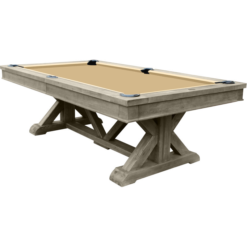 Brazos River Weathered 8' Slate Pool Table with Professional Installation Included, Weathered Gray, Khaki