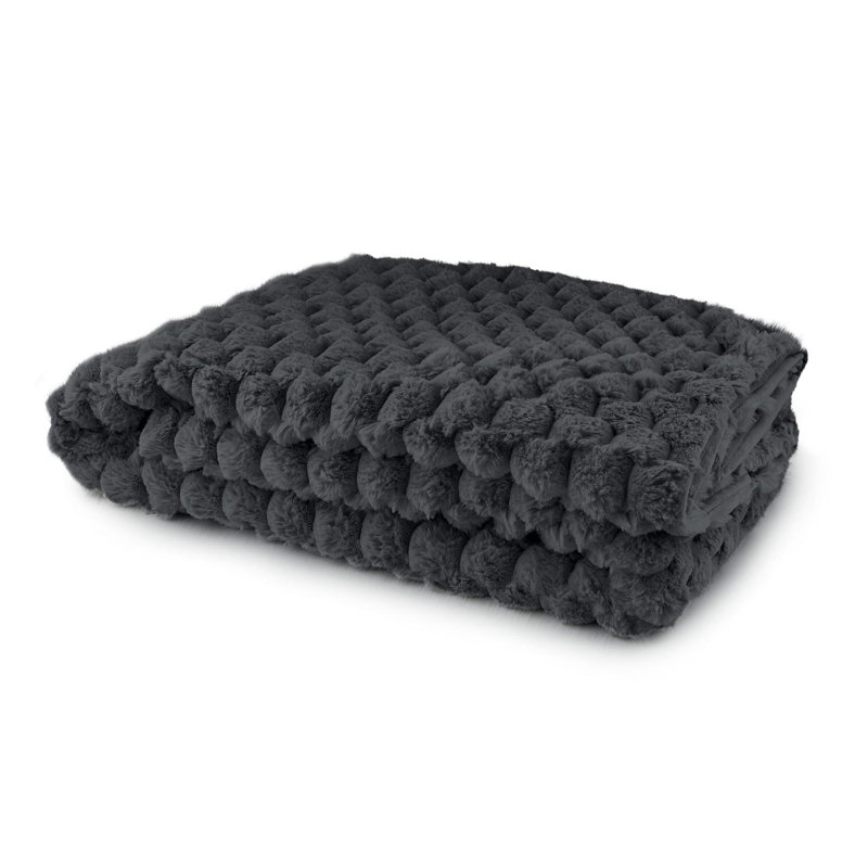 Woodby Hand Woven Throw Blanket, 127 W x 152cm L, Black