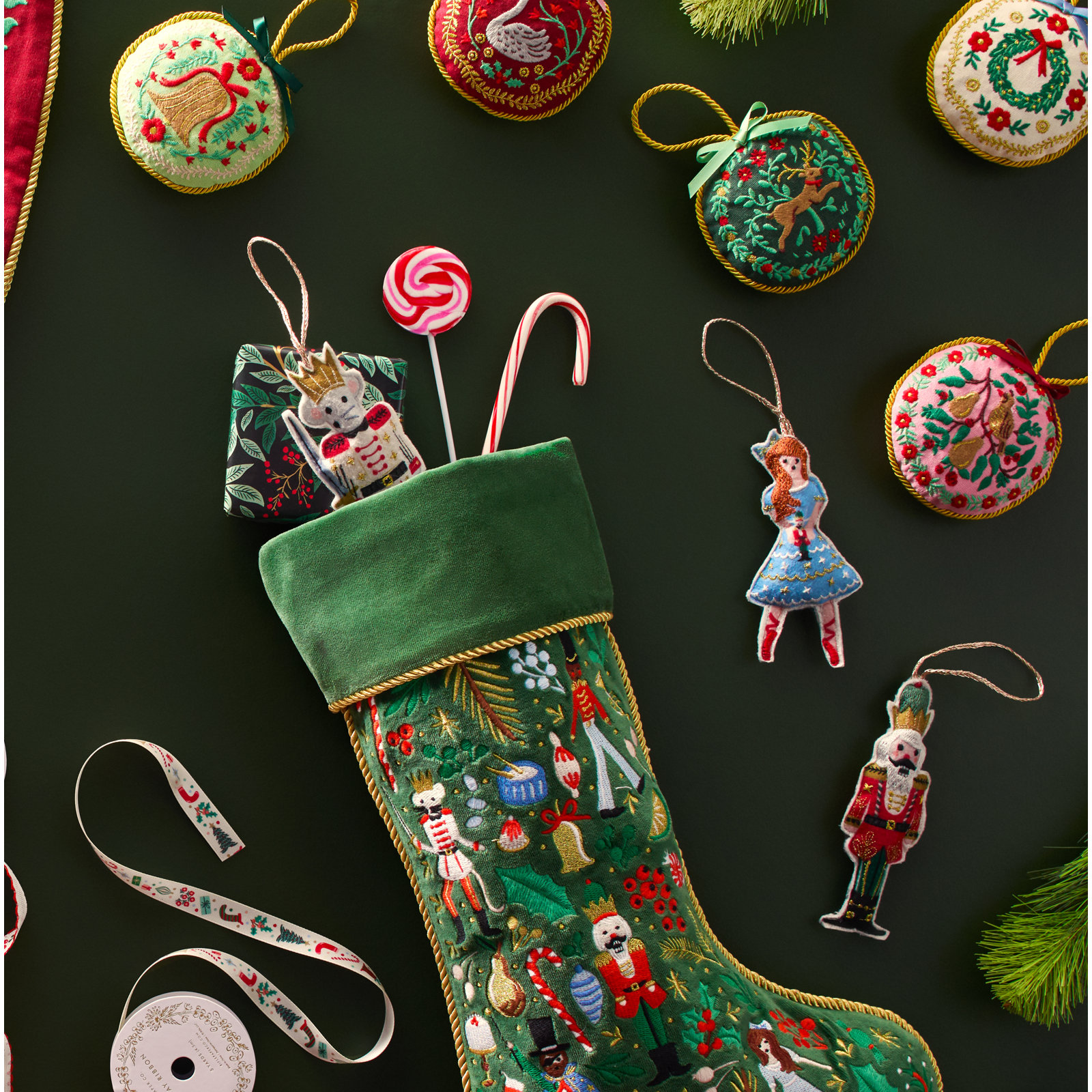 Rifle Paper Co. Nutcracker Set of 3 Felt Ornaments