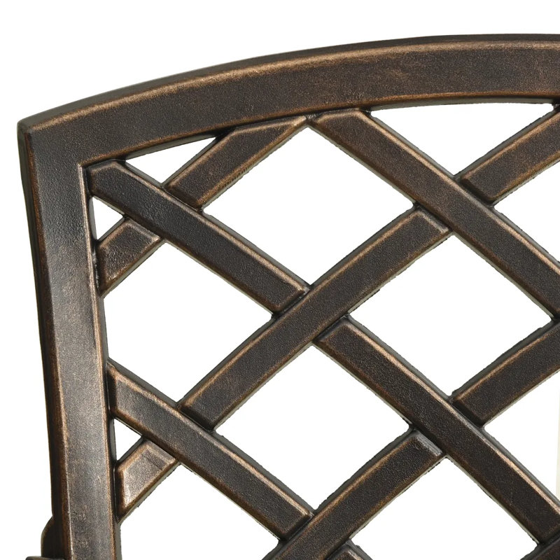 Osullivan 4 - Person Patio Dining Set with Round Table, Bronze