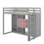 Lit mezzanine simple en bois avec garde-robe, tablettes et armoire-1956952956