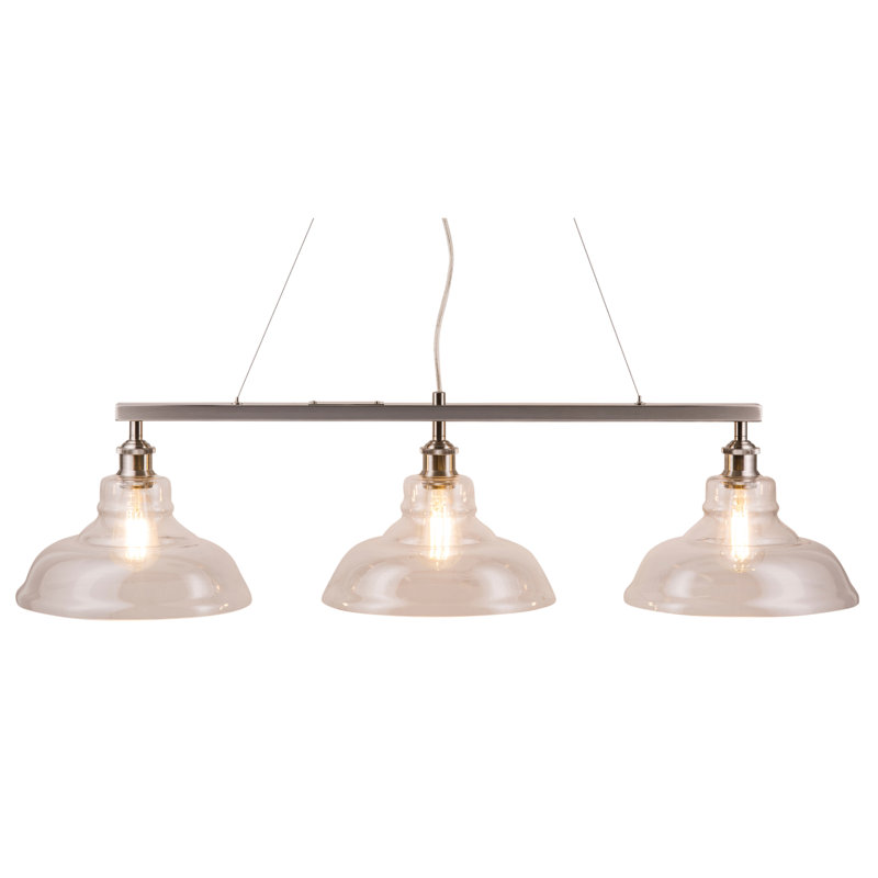 Weilers 3 - Light Kitchen Island Pendant, Brushed Nickel
