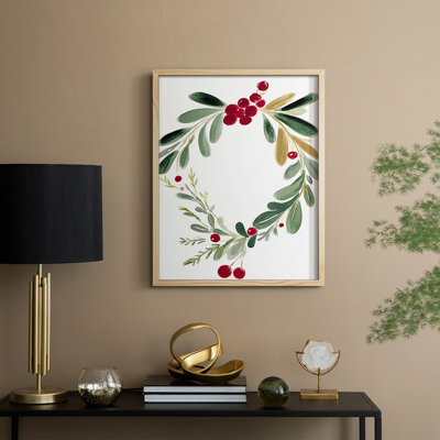 «Christmas Holiday Art DCCXC III», reproduction d'art encadrée - bois massif