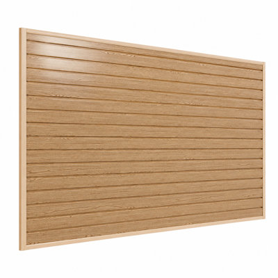 Slatwall Panel 8' X 4' PVC Natural Oak Heavy Duty Garage Organizing System