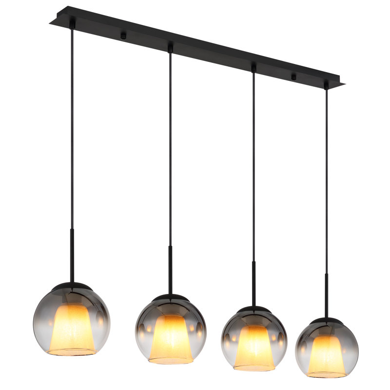 Decola 4 - Light Pendant, Mattschwarz, Raunch colors