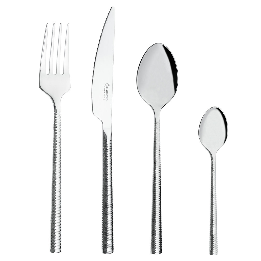 Grunwerg Impression 24 Piece Cutlery Set for 6 People, 18/10 Stainless Steel