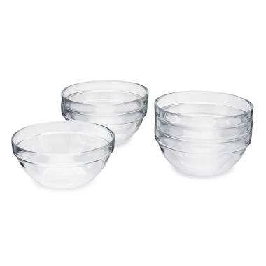 6-PIECE MIXING BOWL SET - WHITE PLASTIC