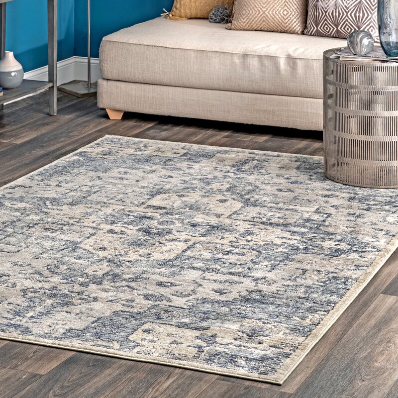 Charlton Home® Kempwood Tan/Blue Rug | Wayfair