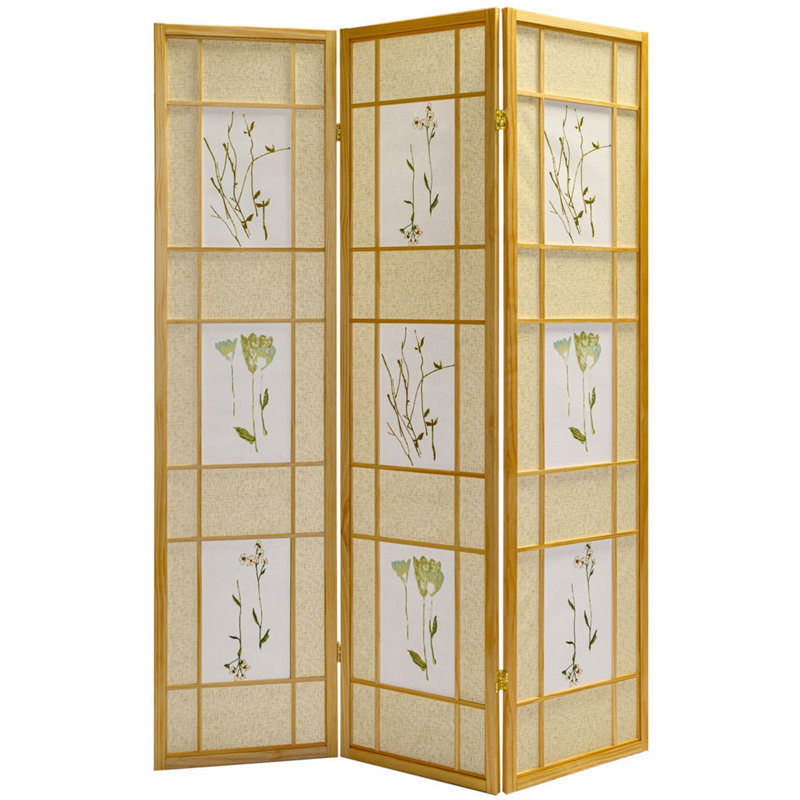 Cloison pliante en bois massif Boothbay, Naturel, 3