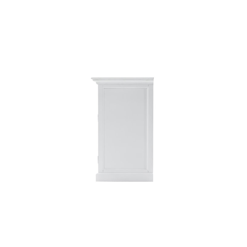 White Polished Wood China Cabinet with Adjustable Shelves