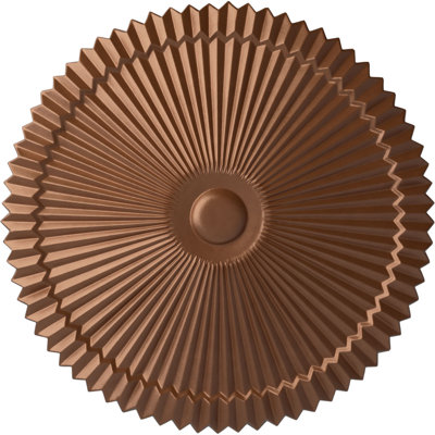 Endurathane Shakuras Ceiling Medallion, 24"OD x 3"P (Fits Canopies up to 5"), Hand-Painted Polished Copper Finish