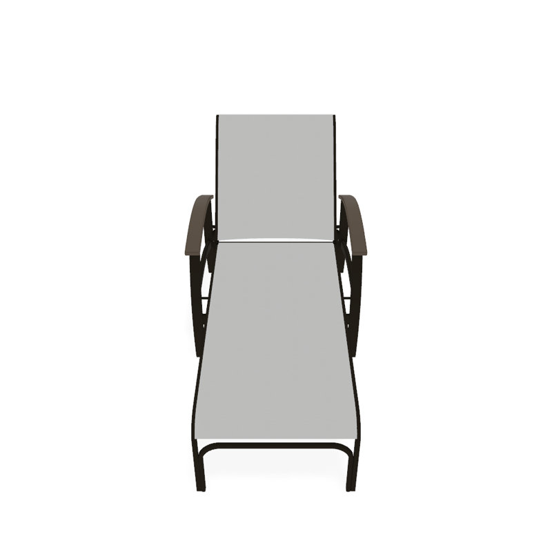 Belle Isle Outdoor Chaise Lounge, White 6D Sunbrella®, Desert P60, Textured Beachwood