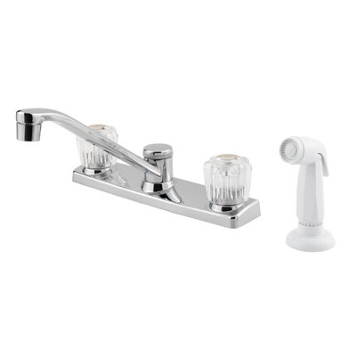 Pfirst Series Double Handle Kitchen Faucet with Side Spray