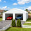 Remises de garage spacieuses en métal, structure en acier industrielle, rangement moderne pour la maison