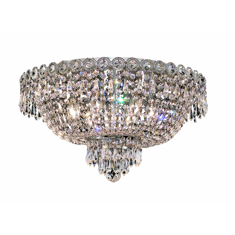 Plafonnier encastré unique à 6 lumières 18 po Stoltz, Chrome, Coupe royale