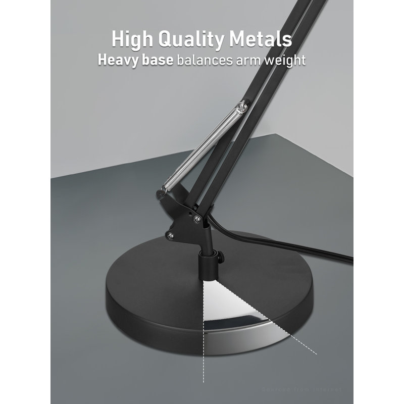 Adjustable Black Clip-On Lamp with Shelf, 40W