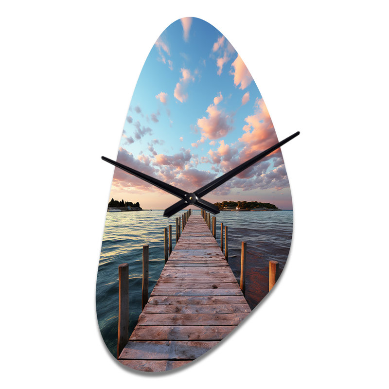 Horloge murale de forme unique Pier - Dock Tranquil I - Pier, Moyenne