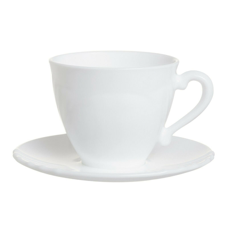 Glass Teacup and Saucer