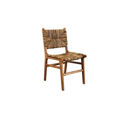 Transitional Brown 18.89" Dining Chair with Comfortable Banana Weave Seat