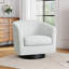 Upholstered Swivel Barrel Chair With Solid Wood Base-181016325