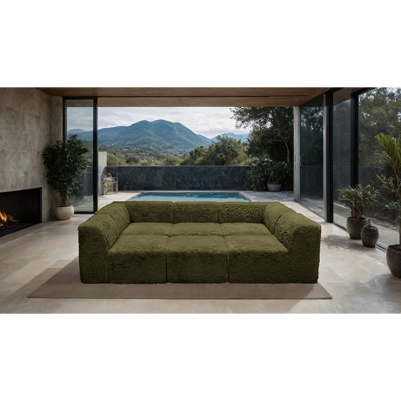 Canapé modulaire 6 pièces Taylor, Vert olive